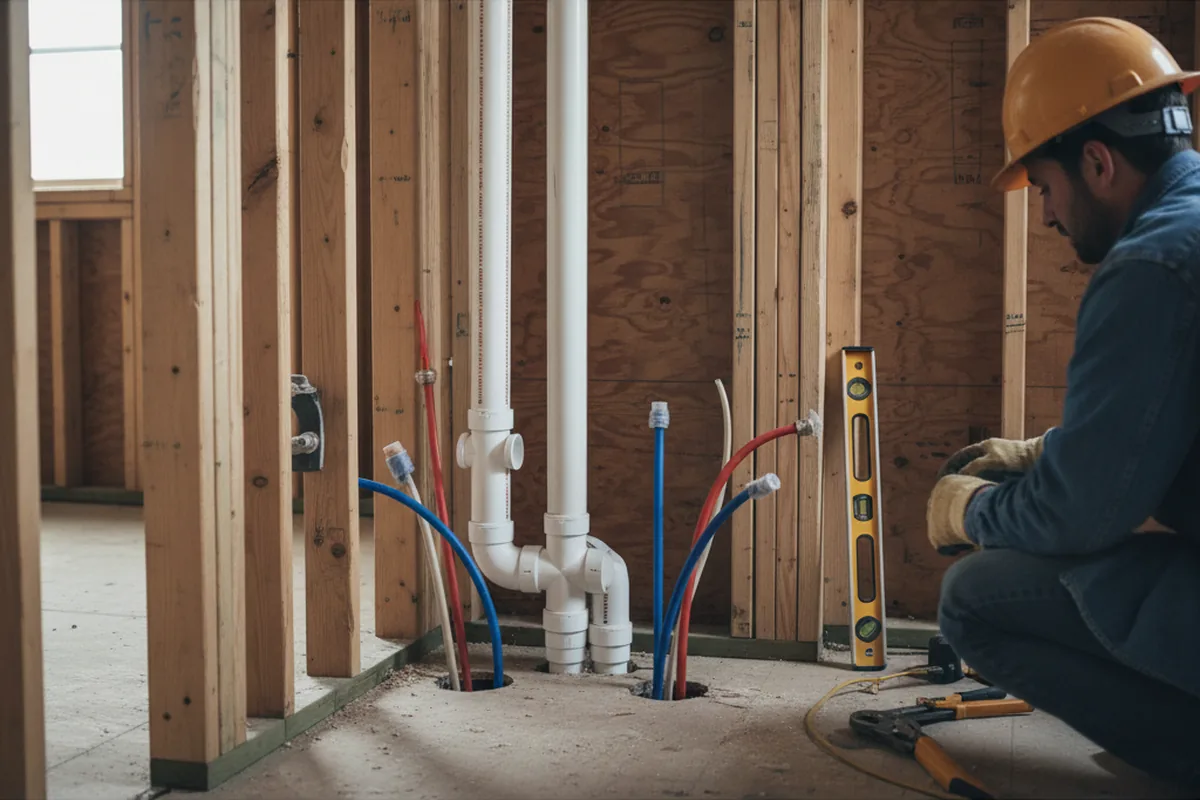 Drain and supply rough-in during Drain Cleaning in Island Heights